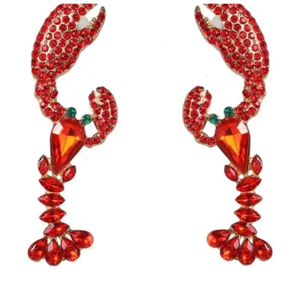 🦞 Betsey Johnson NEW Multi crystal lobster earrings 🦞